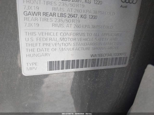 WA1EECF34L1030072 Audi Q3 Premium Plus 45 Tfsi S Line Quattro Tiptronic