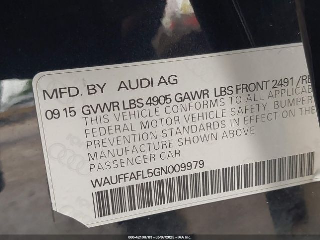 2016 AUDI A4 WAUFFAFL5GN009979 Photo 8