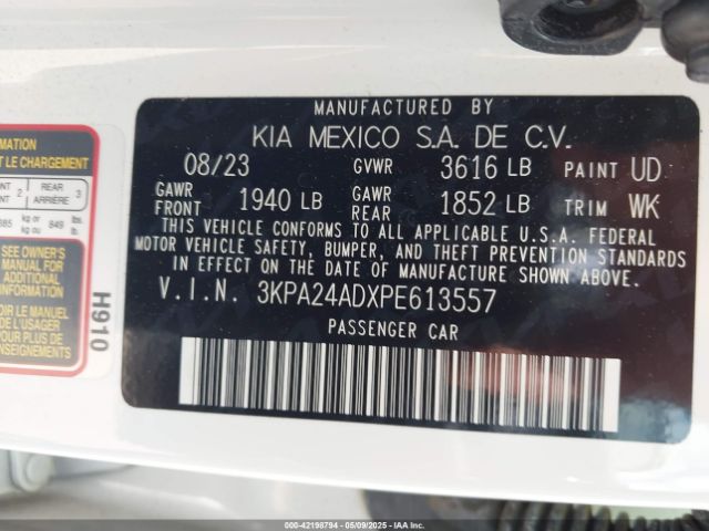 3KPA24ADXPE613557 KIA RIO LX