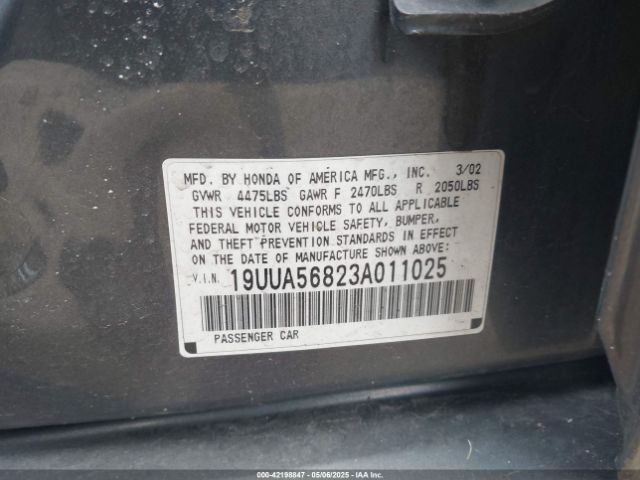2003 ACURA TL 19UUA56823A011025 Photo 8