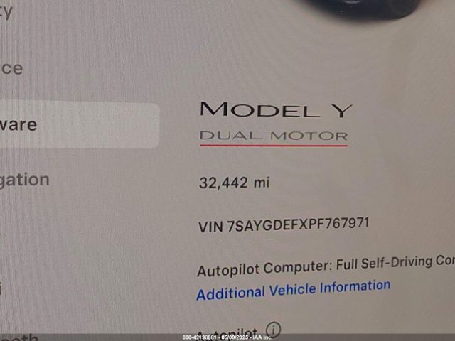 7SAYGDEFXPF767971 Tesla Model Y Performance Dual Motor All-wheel Drive