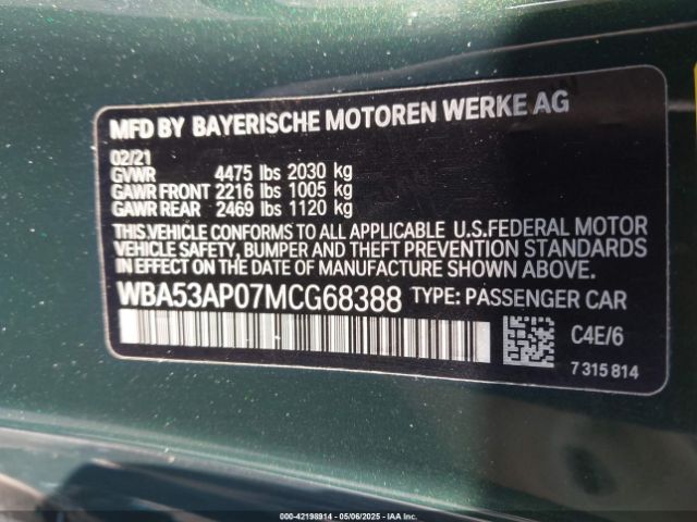 WBA53AP07MCG68388 BMW 430I