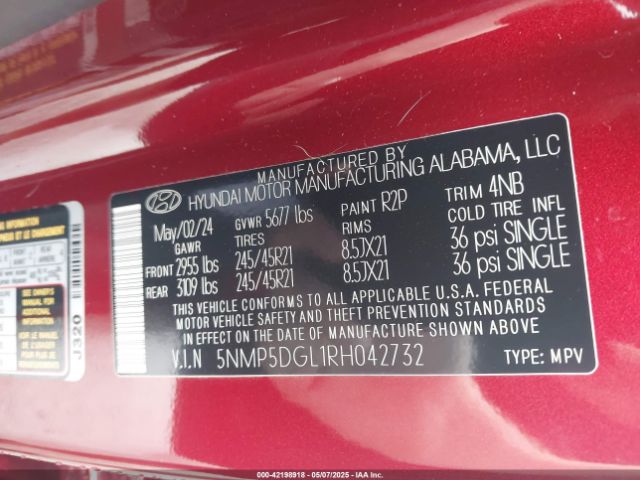 2024 HYUNDAI SANTA FE 5NMP5DGL1RH042732 Photo 8