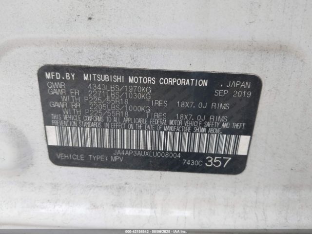 2020 MITSUBISHI OUTLANDER SPORT JA4AP3AUXLU008004 Photo 8