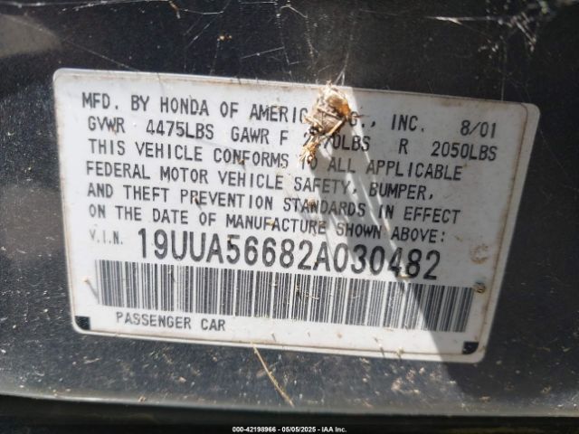 2002 ACURA TL 19UUA56682A030482 Photo 8