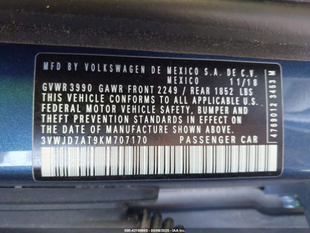 3VWJD7AT9KM707170 Volkswagen Beetle 2.0t Se