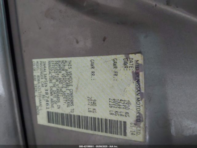 1N4AL3AP5EN387461 Nissan Altima 2.5 Sl
