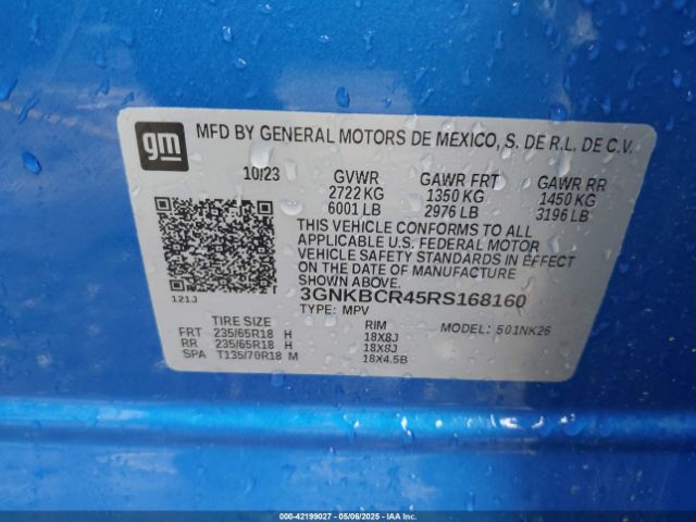 3GNKBCR45RS168160 Chevrolet Blazer Fwd 2lt