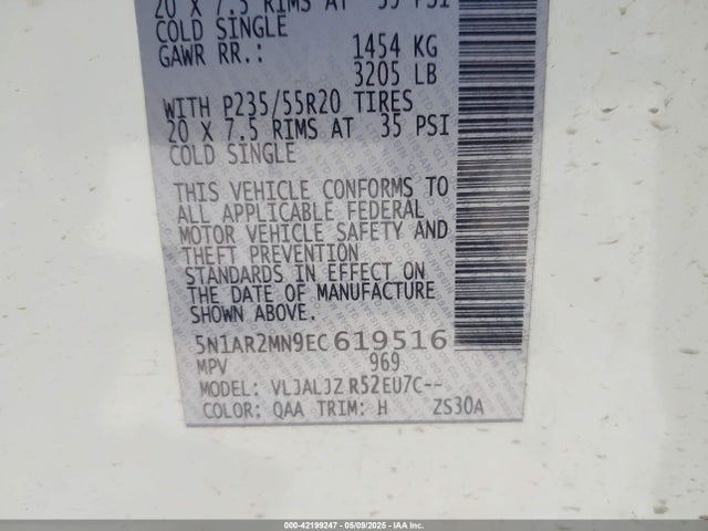 Nissan Pathfinder Platinum 2014 5N1AR2MN9EC619516 Image 9