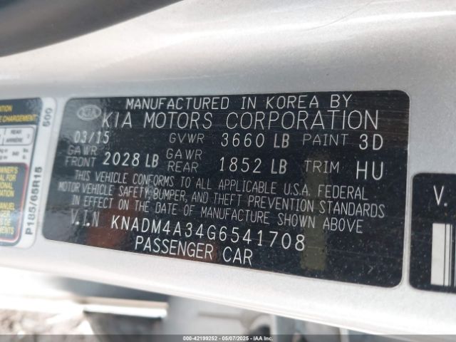 KNADM4A34G6541708 KIA RIO LX