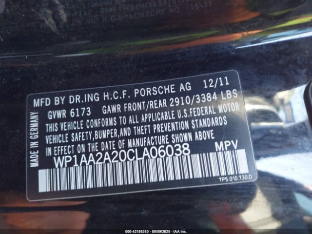 2012 PORSCHE CAYENNE WP1AA2A20CLA06038 Photo 8