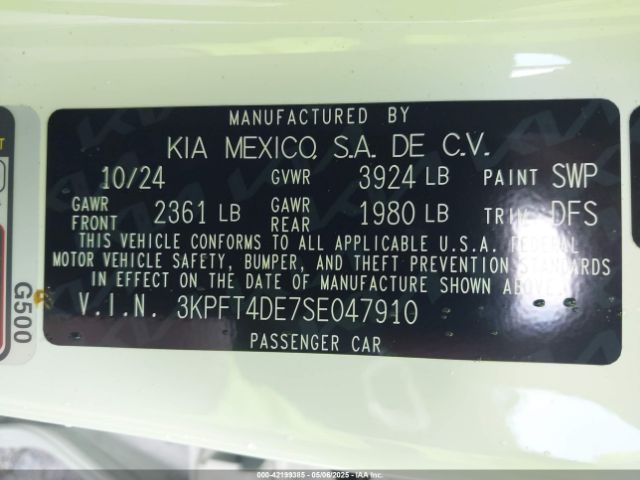 3KPFT4DE7SE047910 KIA K4 Lxs