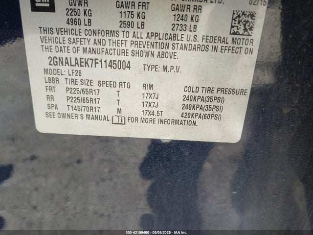 2GNALAEK7F1145004 Chevrolet EQUINOX LS