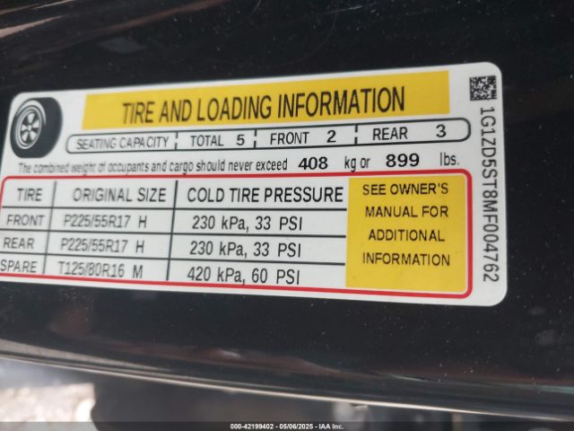 2021 CHEVROLET MALIBU 1G1ZD5ST8MF004762 Photo 8