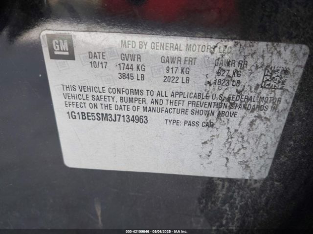 1G1BE5SM3J7134963 Chevrolet Cruze Lt Auto