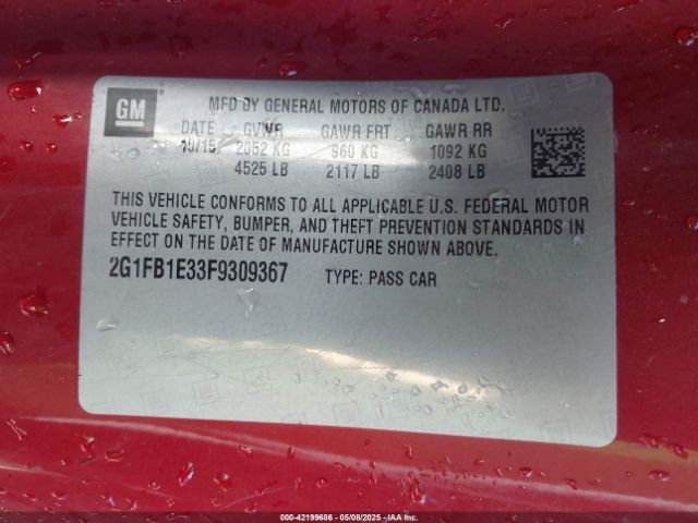 2G1FB1E33F9309367 Chevrolet Camaro 2ls