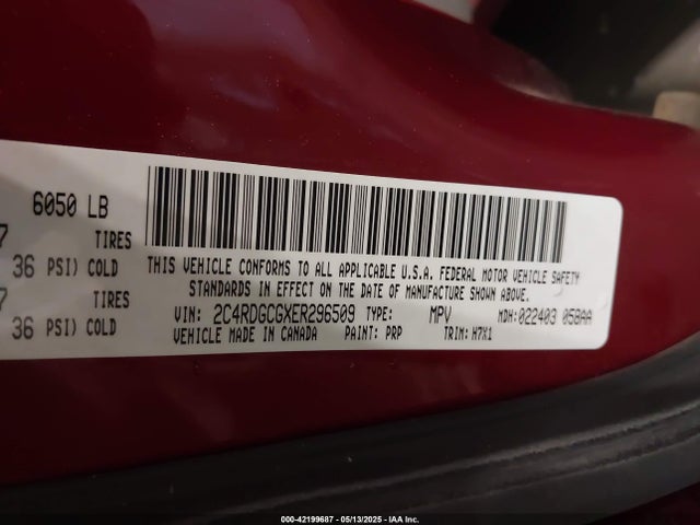 2C4RDGCGXER296509 Dodge 2014