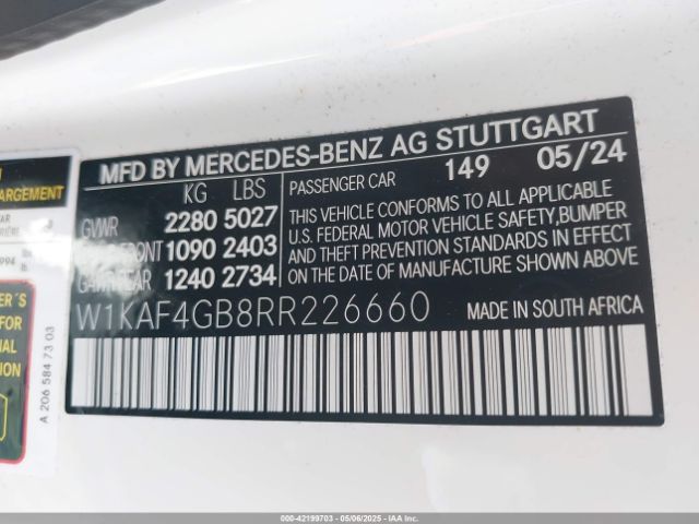 2024 MERCEDES-BENZ C 300 W1KAF4GB8RR226660 Photo 8