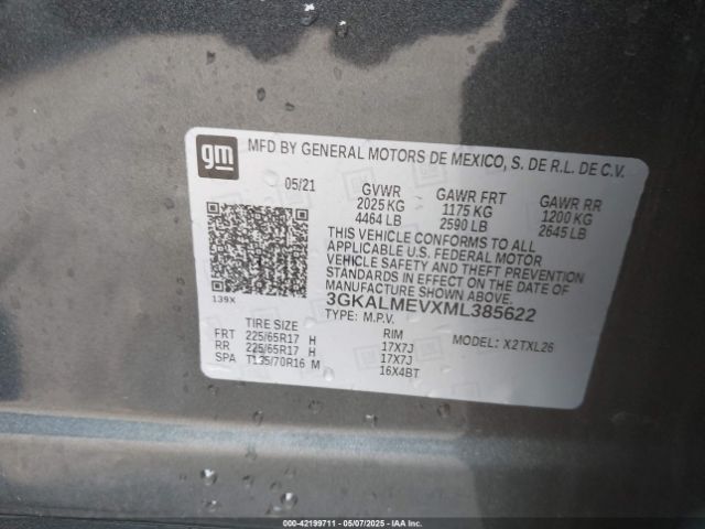 3GKALMEVXML385622 GMC Terrain Fwd Sle