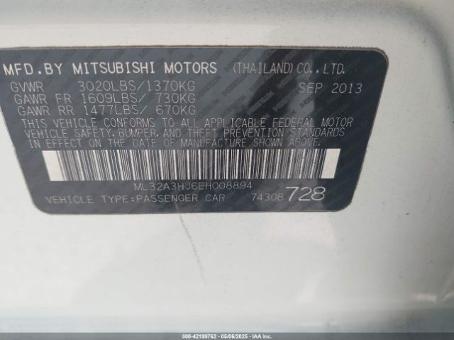 2014 MITSUBISHI MIRAGE ML32A3HJ6EH008894 Photo 8