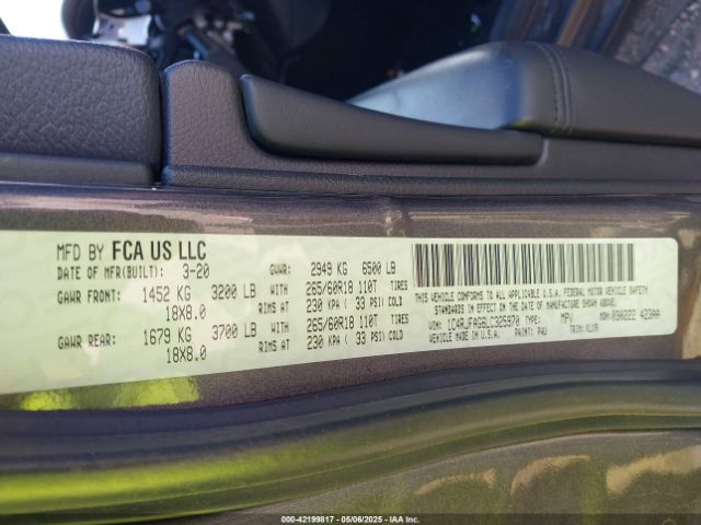 2020 JEEP GRAND CHEROKEE 1C4RJFAG6LC325970 Photo 8