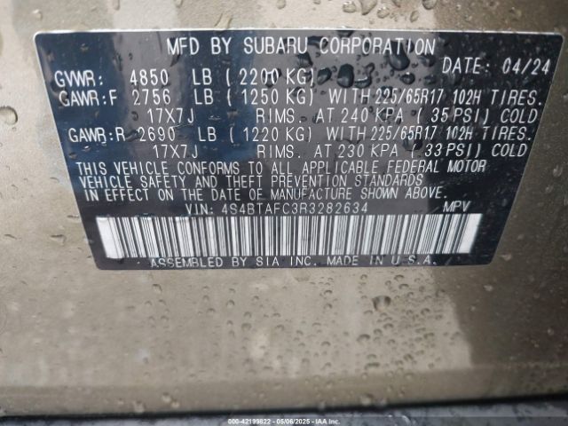 4S4BTAFC3R3282634 Subaru na, u5