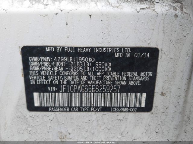 JF1GPAC65E8259257 Subaru Impreza 2.0i Premium