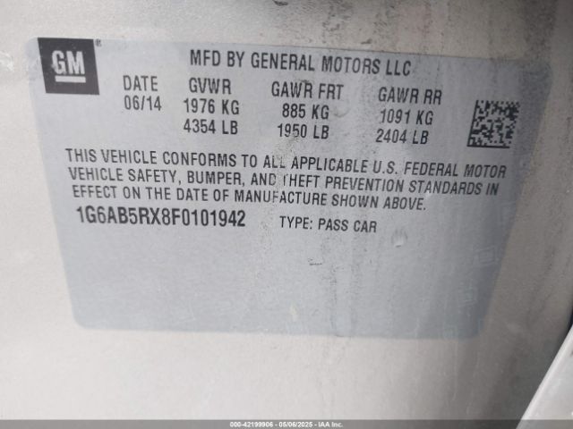 1G6AB5RX8F0101942 Cadillac ATS LUXURY