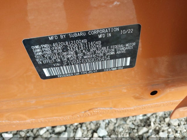 JF1VBAF6XN9026454 Subaru Wrx Premium