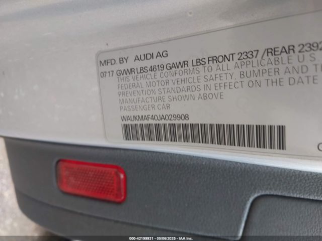 2018 AUDI A4 WAUKMAF40JA029908 Photo 8