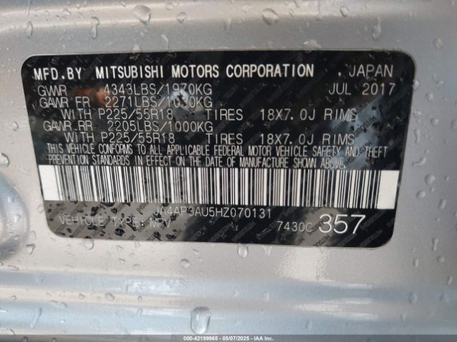 2017 MITSUBISHI OUTLANDER SPORT JA4AP3AU5HZ070131 Photo 8
