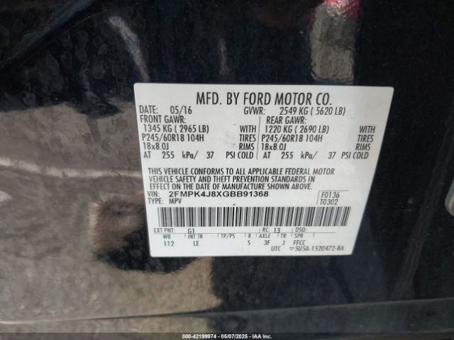2016 FORD EDGE 2FMPK4J8XGBB91368 Photo 8