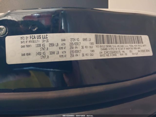 2C4RC1EG6HR592175 Chrysler Pacifica Touring-l Plus