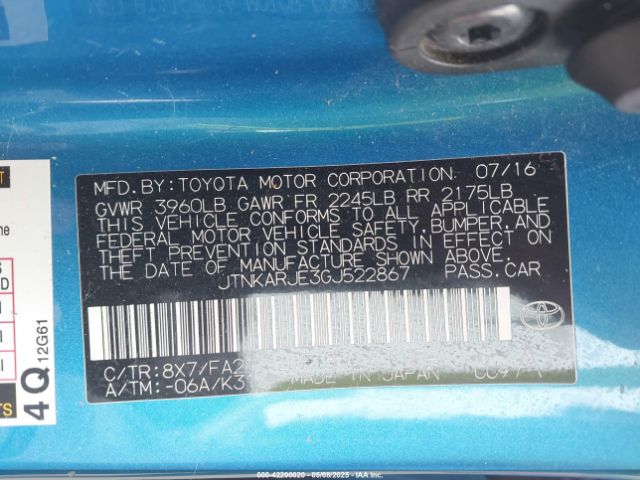 JTNKARJE3GJ522867 Scion IM