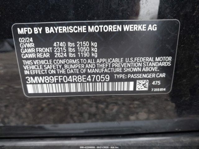 2024 BMW 3 SERIES 3MW89FF04R8E47059 Photo 8