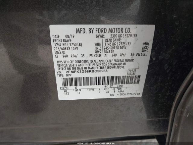 2019 FORD EDGE 2FMPK3G98KBC50968 Photo 8