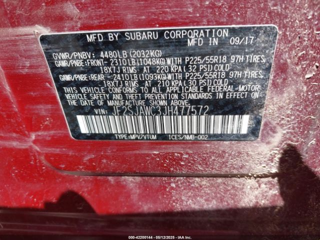 JF2SJAWC3JH477572 Subaru Forester 2.5i Touring