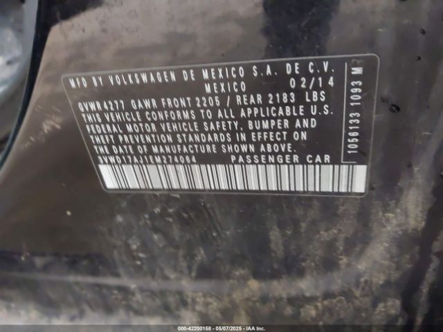 2014 VOLKSWAGEN JETTA 3VWD17AJ1EM274064 Photo 8