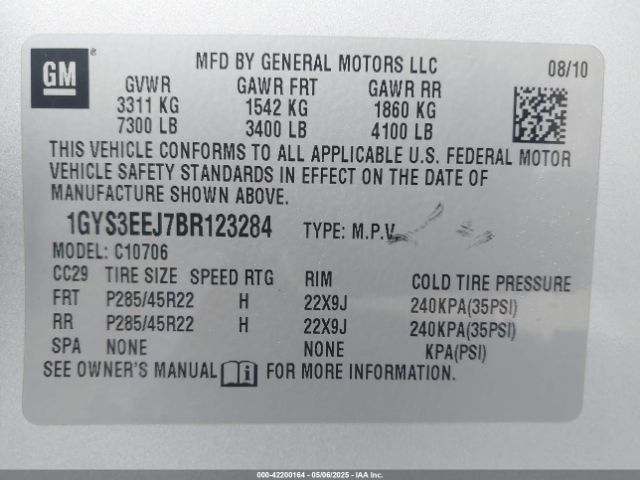 2011 CADILLAC ESCALADE HYBRID 1GYS3EEJ7BR123284 Photo 8