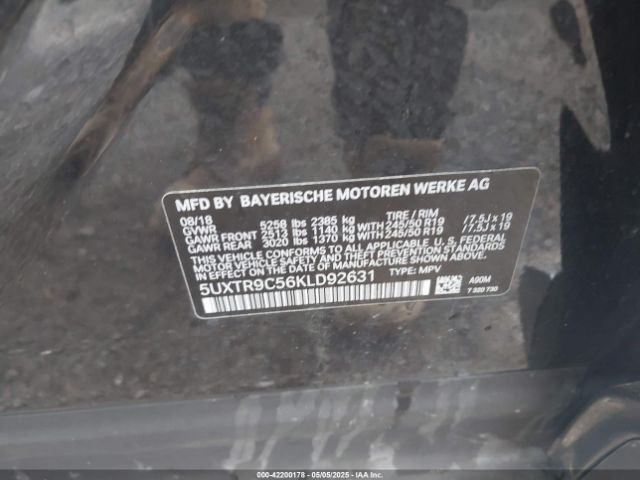 5UXTR9C56KLD92631 BMW X3 Xdrive30i