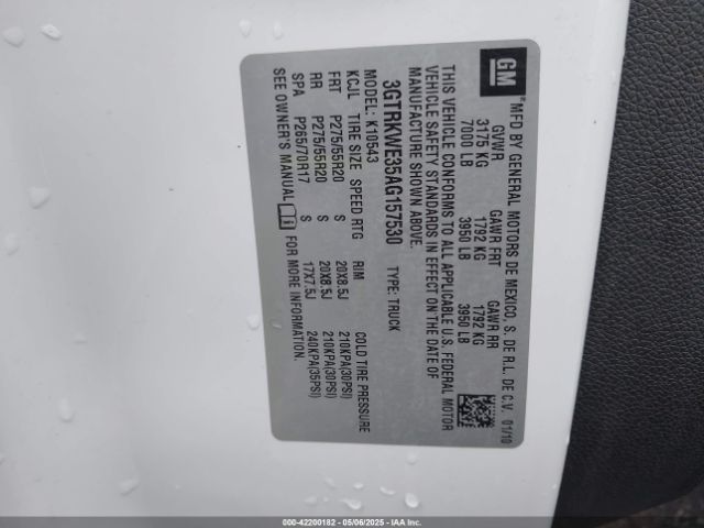 2010 GMC SIERRA 1500 3GTRKWE35AG157530 Photo 8