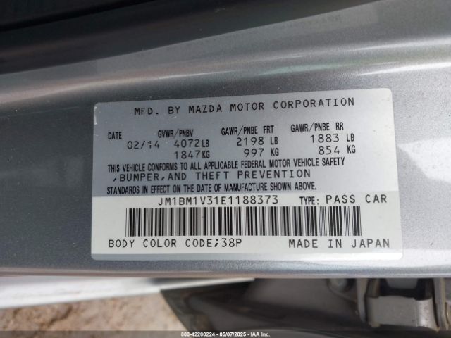 JM1BM1V31E1188373 Mazda Mazda3 S Touring