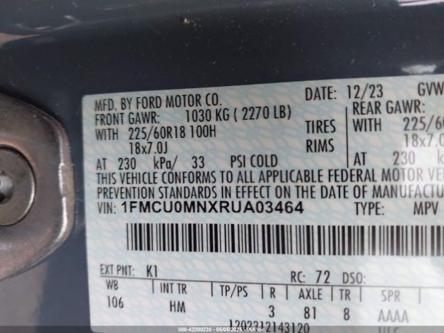 1FMCU0MNXRUA03464 Ford Escape St-line