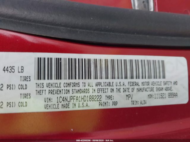 1C4NJPFA1HD188222 Jeep Patriot High Altitude Fwd