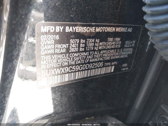2016 BMW X3 5UXWX9C59G0D92506 Photo 8