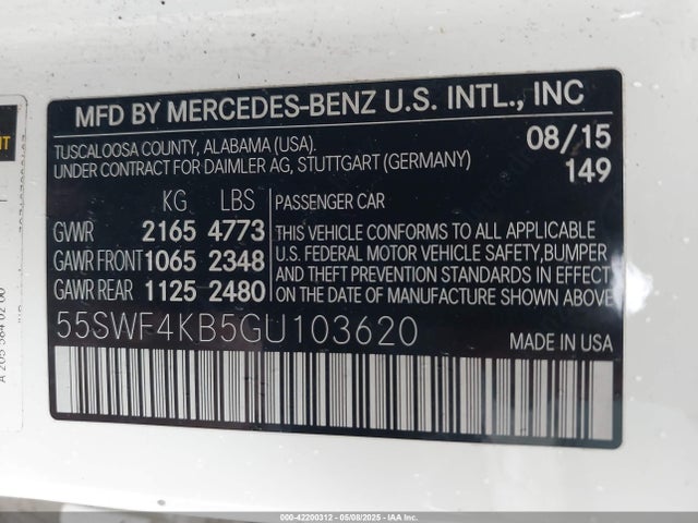 55SWF4KB5GU103620 Mercedes-Benz C 300 4matic/luxury 4matic/sport 4matic