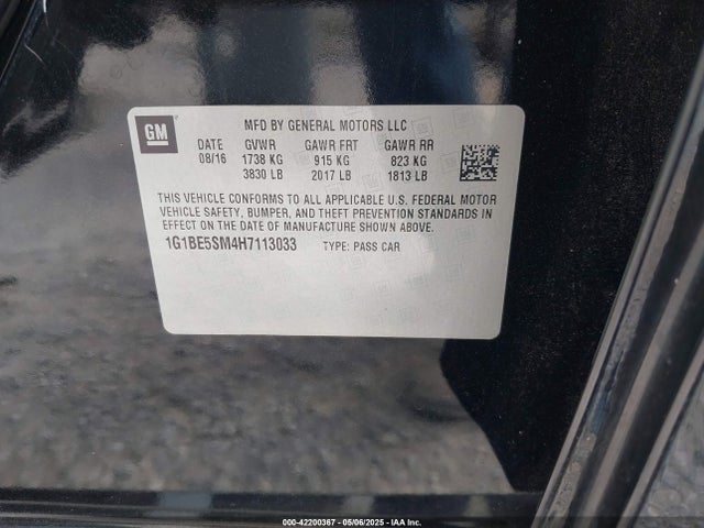 Chevrolet Cruze Lt Auto 2017 1G1BE5SM4H7113033 Image 9