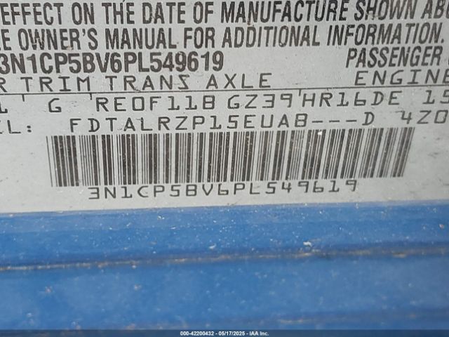 3N1CP5BV6PL549619 Nissan Kicks S Xtronic Cvt