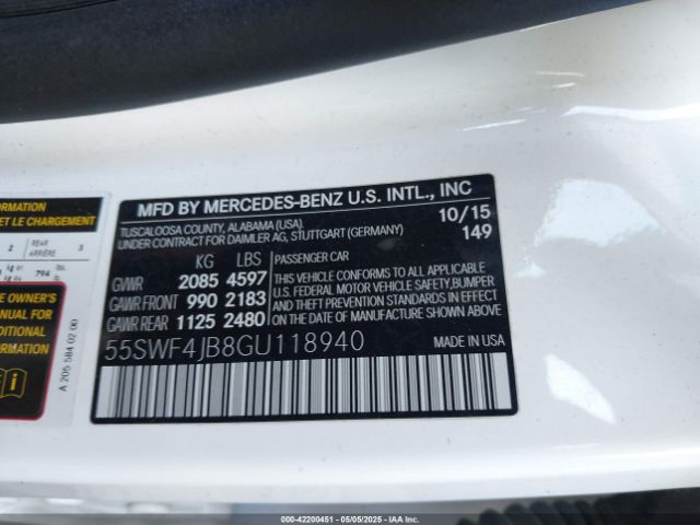 2016 MERCEDES-BENZ C 300 55SWF4JB8GU118940 Photo 8
