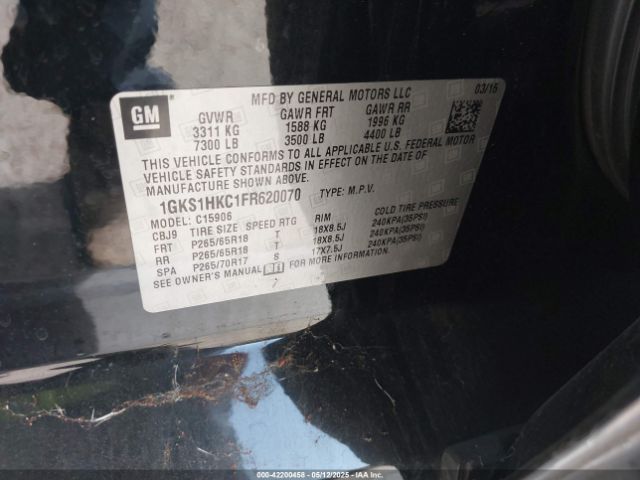 1GKS1HKC1FR620070 GMC Yukon Xl 1500 Slt